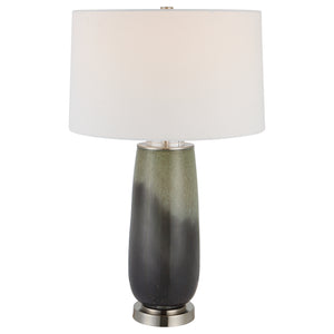 Uttermost Campa Gray-Blue Table Lamp 30143 CRYSTAL,GLASS,IRON,FABRIC