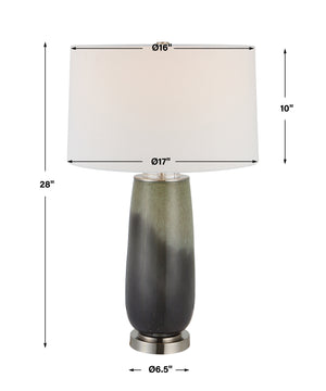 Uttermost Campa Gray-Blue Table Lamp 30143 CRYSTAL,GLASS,IRON,FABRIC