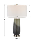 Uttermost Campa Gray-Blue Table Lamp 30143 CRYSTAL,GLASS,IRON,FABRIC