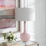 Uttermost Rosa Pink Glass Table Lamp 30144 GLASS,IRON,FABRIC