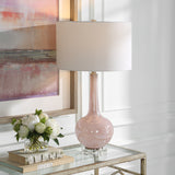 Uttermost Rosa Pink Glass Table Lamp 30144 GLASS,IRON,FABRIC