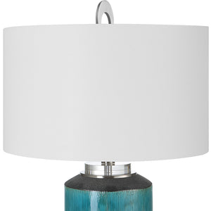 Uttermost Maui Aqua Blue Table Lamp 30151-1 CERAMIC, IRON, FABRIC