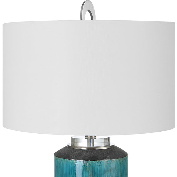 Uttermost Maui Aqua Blue Table Lamp 30151-1 CERAMIC, IRON, FABRIC