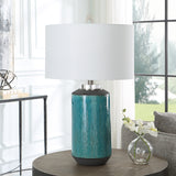 Uttermost Maui Aqua Blue Table Lamp 30151-1 CERAMIC, IRON, FABRIC