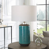 Uttermost Maui Aqua Blue Table Lamp 30151-1 CERAMIC, IRON, FABRIC