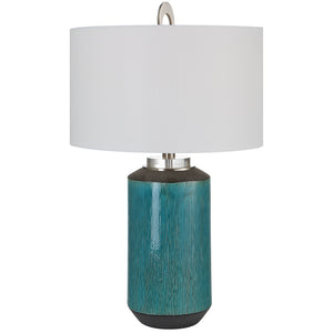 Uttermost Maui Aqua Blue Table Lamp 30151-1 CERAMIC, IRON, FABRIC