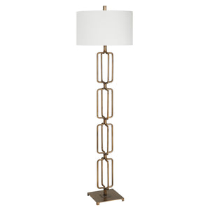 Uttermost Link Brushed Gold Floor Lamp 30148 Iron,Fabric