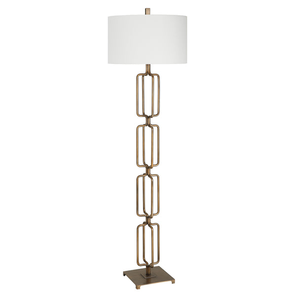 Uttermost Link Brushed Gold Floor Lamp 30148 Iron,Fabric