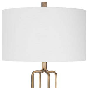 Uttermost Link Brushed Gold Floor Lamp 30148 Iron,Fabric