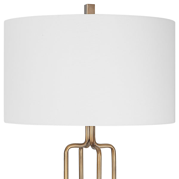 Uttermost Link Brushed Gold Floor Lamp 30148 Iron,Fabric