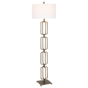 Uttermost Link Brushed Gold Floor Lamp 30148 Iron,Fabric