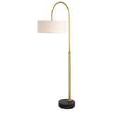 Uttermost Huxford Brass Arch Floor Lamp 30136-1 Iron+Marble+Fabric