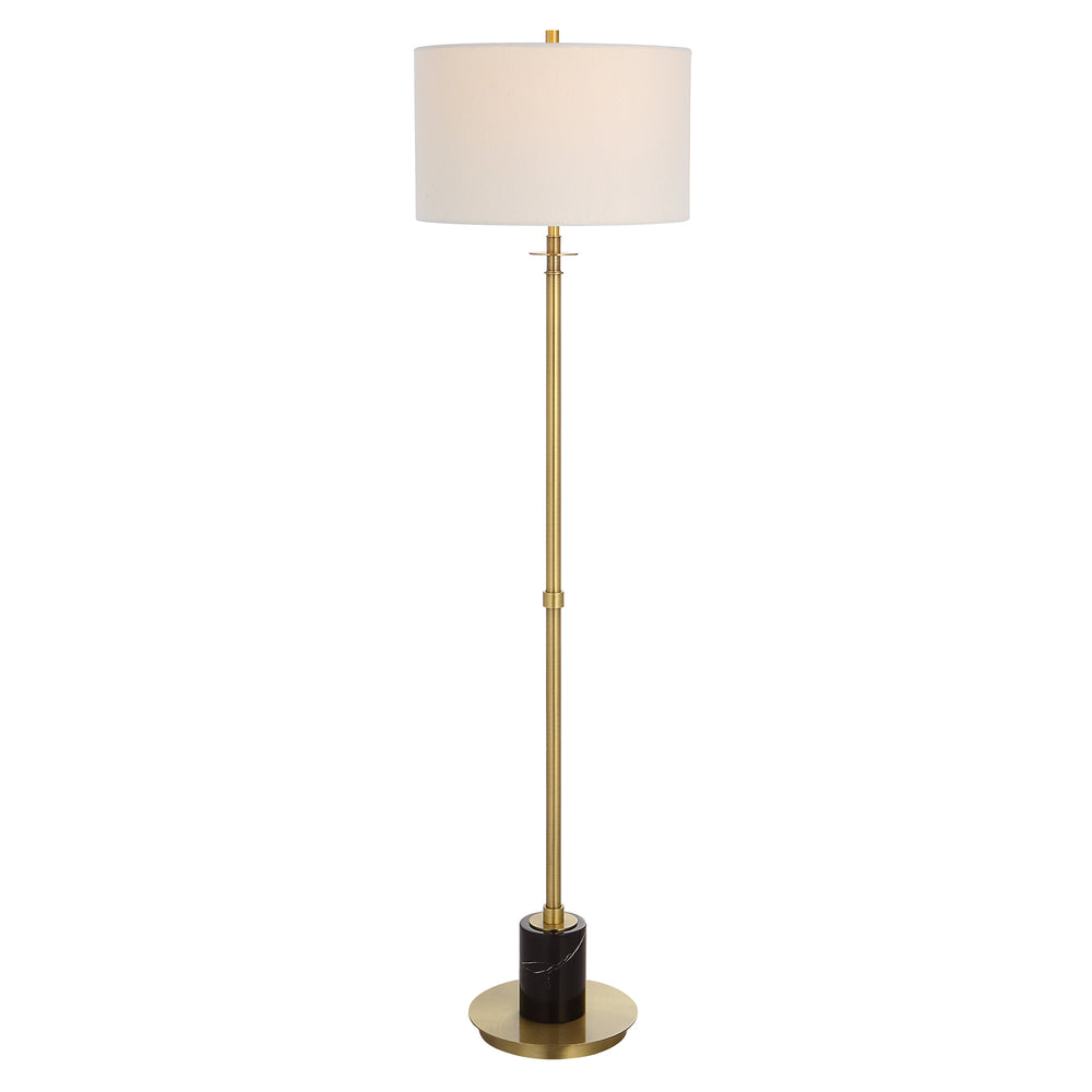 Uttermost Guard Brass Floor Lamp 30137-1 Iron+Marble+Fabric