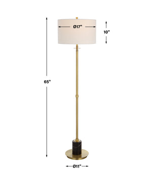 Uttermost Guard Brass Floor Lamp 30137-1 Iron+Marble+Fabric