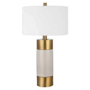 Uttermost Adelia Ivory & Brass Table Lamp 30124-1 Iron+Ceramic+Fabric