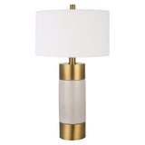 Uttermost Adelia Ivory & Brass Table Lamp 30124-1 Iron+Ceramic+Fabric