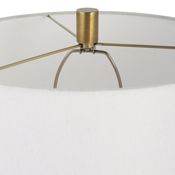 Uttermost Adelia Ivory & Brass Table Lamp 30124-1 Iron+Ceramic+Fabric