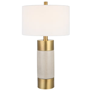 Uttermost Adelia Ivory & Brass Table Lamp 30124-1 Iron+Ceramic+Fabric