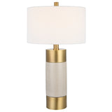 Uttermost Adelia Ivory & Brass Table Lamp 30124-1 Iron+Ceramic+Fabric