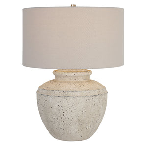 Uttermost Artifact Aged Stone Table Lamp 30162-1 STEEL, CERAMIC, FABRIC