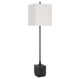 Uttermost Escort Black Buffet Lamp 30155-1 METAL,MARBLE,FABRIC