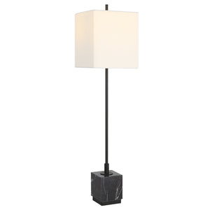 Uttermost Escort Black Buffet Lamp 30155-1 METAL,MARBLE,FABRIC