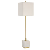 Uttermost Escort Brass Buffet Lamp 30156-1 METAL,MARBLE,FABRIC