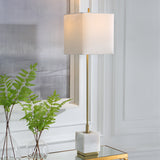 Uttermost Escort Brass Buffet Lamp 30156-1 METAL,MARBLE,FABRIC