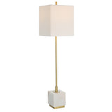 Uttermost Escort Brass Buffet Lamp 30156-1 METAL,MARBLE,FABRIC