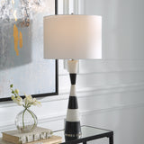 Uttermost Bandeau Banded Stone Table Lamp 30165-1 RICE STONE,IRON,LINEN,RESIN