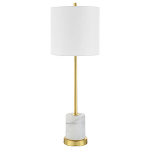 Uttermost Turret Gold Buffet Lamp 30166-1 MARBLE, METAL, FABRIC