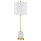 Uttermost Turret Gold Buffet Lamp 30166-1 MARBLE, METAL, FABRIC