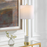 Uttermost Turret Gold Buffet Lamp 30166-1 MARBLE, METAL, FABRIC