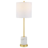 Uttermost Turret Gold Buffet Lamp 30166-1 MARBLE, METAL, FABRIC