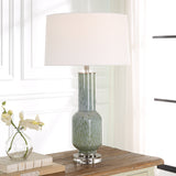 Uttermost Imperia Aqua Gray Table Lamp 30172 CRYSTAL,GLASS,IRON,FABRIC