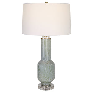 Uttermost Imperia Aqua Gray Table Lamp 30172 CRYSTAL,GLASS,IRON,FABRIC