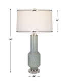 Uttermost Imperia Aqua Gray Table Lamp 30172 CRYSTAL,GLASS,IRON,FABRIC