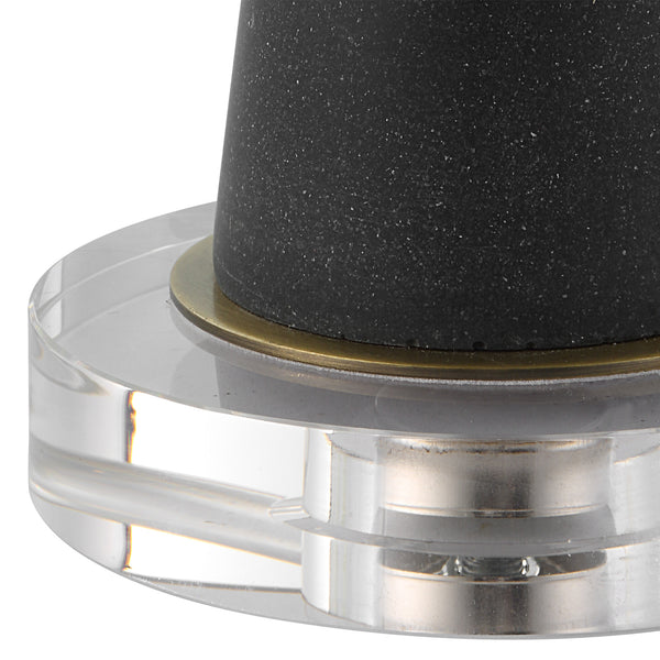 Uttermost Fountain Black Stone Buffet Lamp 30171 FAUX STONE, IRON, FABRIC,CRYSTAL