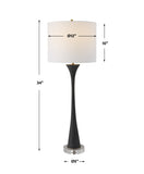Uttermost Fountain Black Stone Buffet Lamp 30171 FAUX STONE, IRON, FABRIC,CRYSTAL