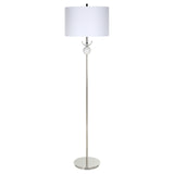 Uttermost Exposition Nickel Floor Lamp 30177-1 Iron, Marble, Crystal,Fabric