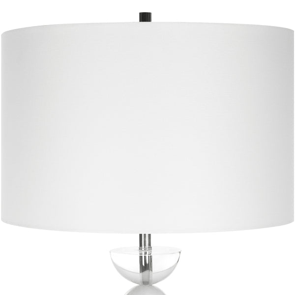 Uttermost Exposition Nickel Floor Lamp 30177-1 Iron, Marble, Crystal,Fabric