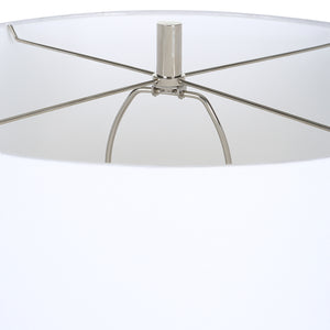 Uttermost Exposition Nickel Floor Lamp 30177-1 Iron, Marble, Crystal,Fabric