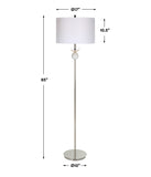 Uttermost Exposition Nickel Floor Lamp 30177-1 Iron, Marble, Crystal,Fabric