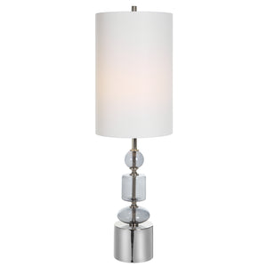 Uttermost Stratus Gray Glass Buffet Lamp 30178-1 Iron,Glass, Fabric