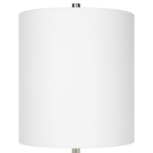 Uttermost Exposition Nickel Buffet Lamp 30179-1 Iron, Marble,Crystal, Fabric