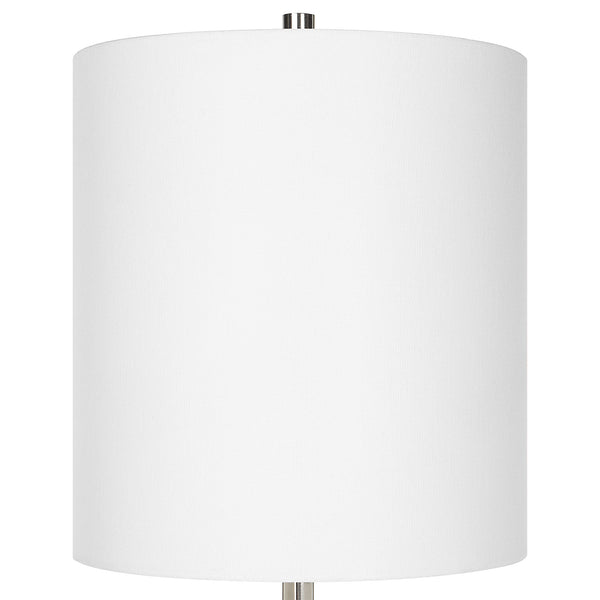 Uttermost Exposition Nickel Buffet Lamp 30179-1 Iron, Marble,Crystal, Fabric