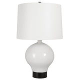 Uttermost Collar Gloss White Table Lamp 30182-1 Iron,Ceramic, Fabric