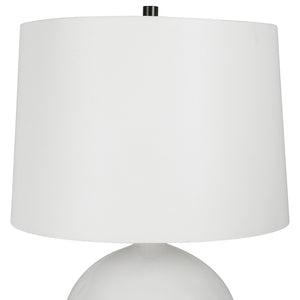 Uttermost Collar Gloss White Table Lamp 30182-1 Iron,Ceramic, Fabric