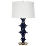 Uttermost Coil Sculpted Blue Table Lamp 30196 CERAMIC, IRON, FABRIC