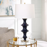 Uttermost Coil Sculpted Blue Table Lamp 30196 CERAMIC, IRON, FABRIC